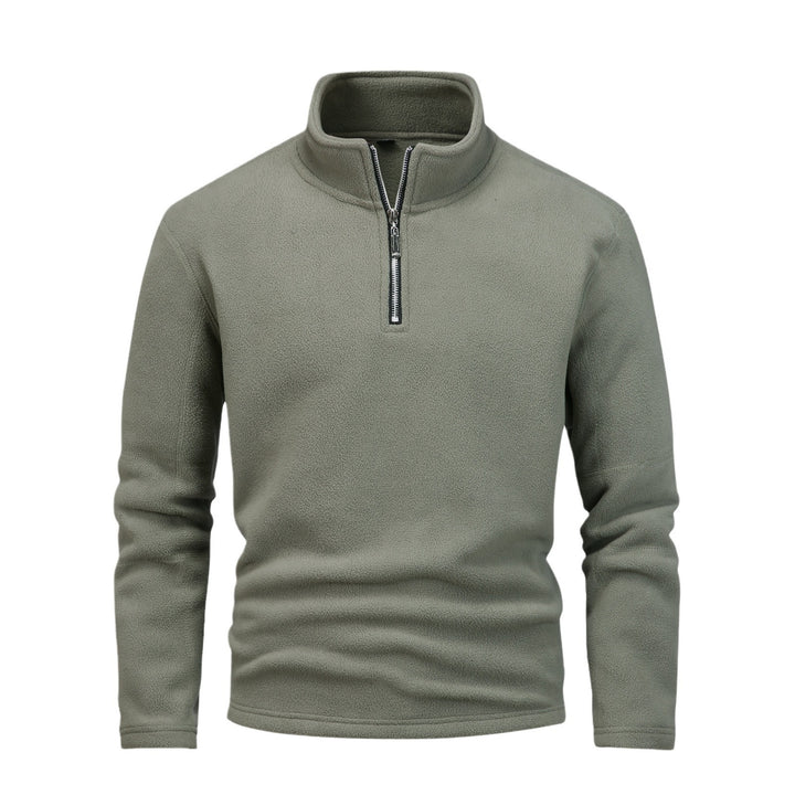 Herren nan Fleece-Halbzip-Pullover mit Stehkragen und flauschiger Mikrofleece-Qualität Drune