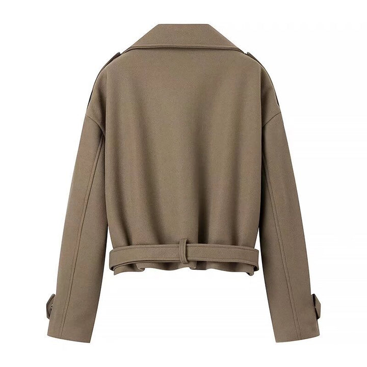 Damen Modische Bikerjacke mit Gürteldetail und lässigem Schnitt Drune