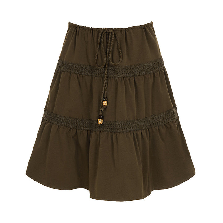 Damen luftiger Jumpskirt mit elastischem Bund und Raffungen Drune