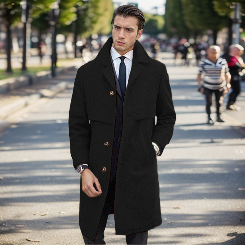 Herren urbaner Wollmantel mit asymmetrischem Schnitt Drune