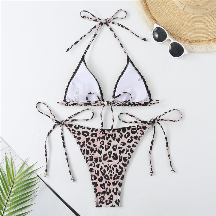 Damen Triangel-Bikini-Set mit verspieltem Tiermuster Drune