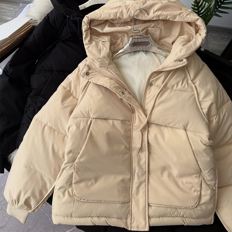 Damen warme Daunenjacke mit verstellbarer Kapuze Drune