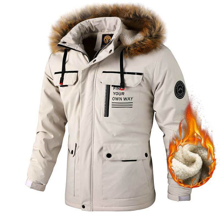 Herren nan urbaner Softshell-Parka mit Kapuze, verdecktem Zweiwege-Reißverschluss und Ärmeltasche Drune