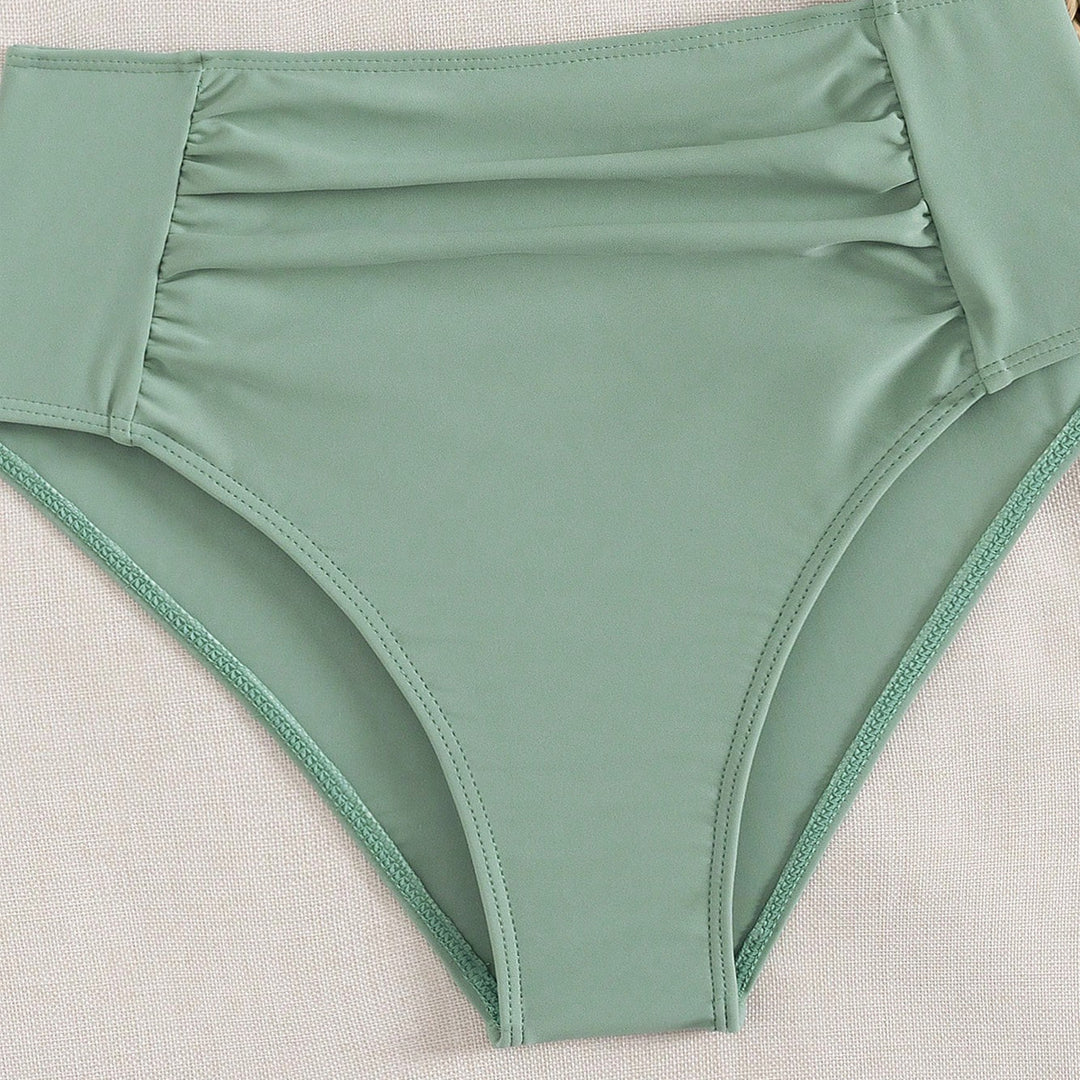 Damen Hochtaillierter Bikini mit Rüschendetails Drune