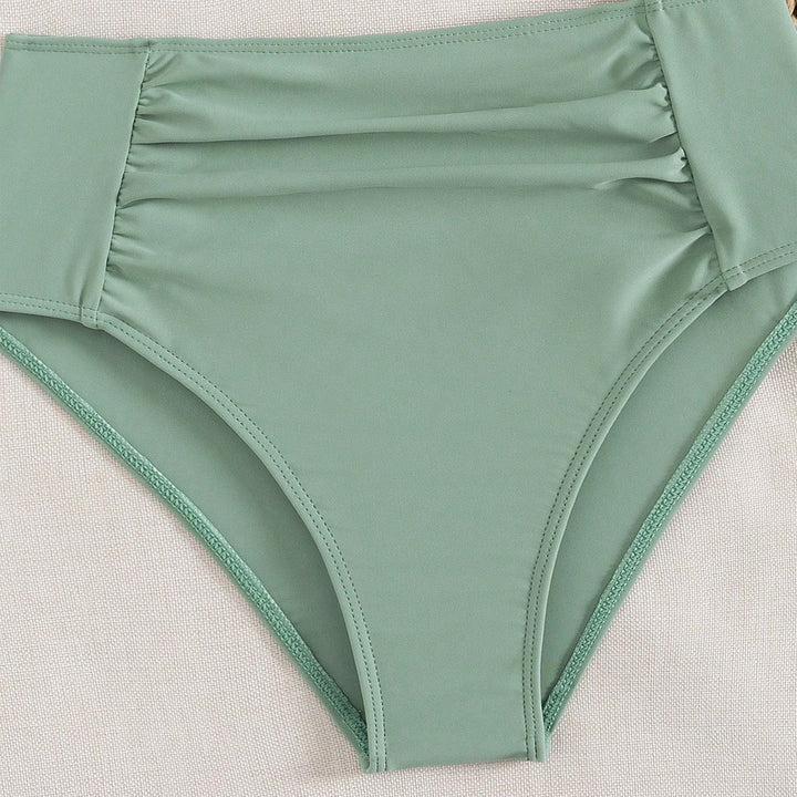 Damen Hochtaillierter Bikini mit Rüschendetails Drune