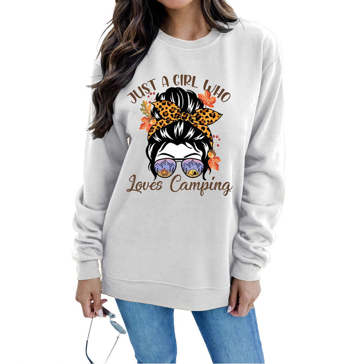 Damen Sweatshirt mit künstlerischem Campingmotiv Drune