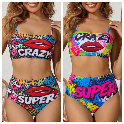 Damen Sportlicher Bikini Drune
