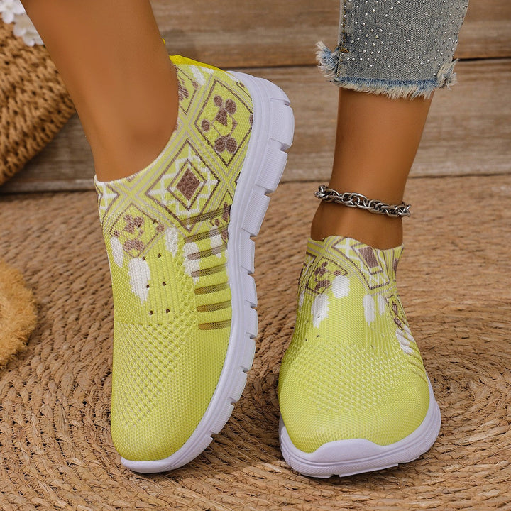 Damen moderne Slip-On Sneakers mit atmungsaktivem Stretch-Obermaterial Drune