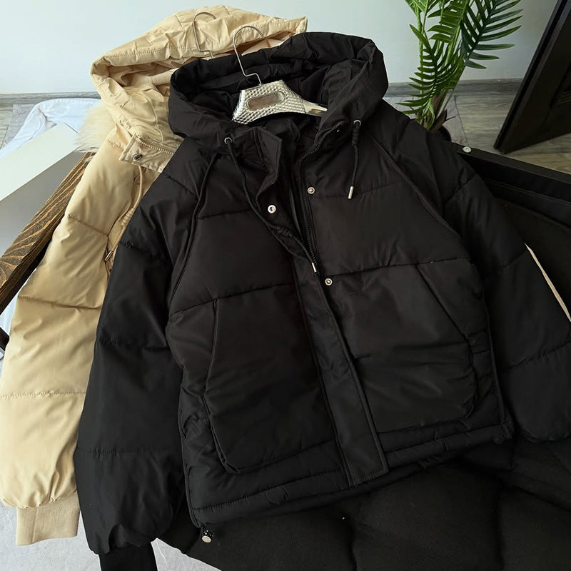 Damen warme Daunenjacke mit verstellbarer Kapuze Drune