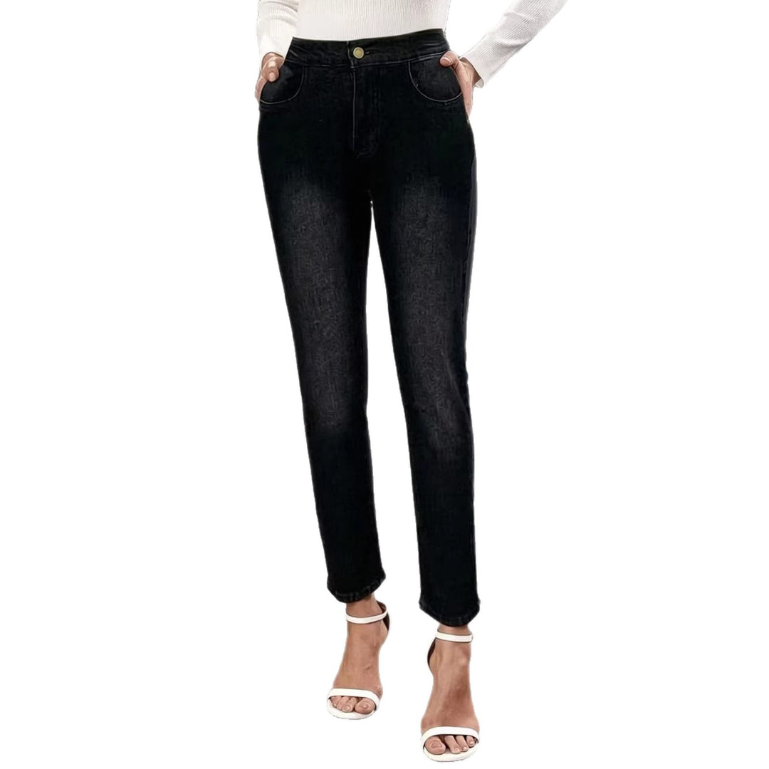 Damen Skinny Jeans im modernen Used-Look mit hohem Bund und elastischem Stretch Drune