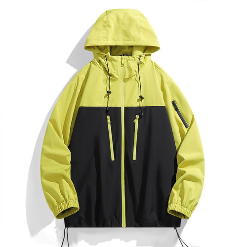 Herren winddichte Funktionsjacke mit stylischem Farbkontrast und praktischen Taschen Drune