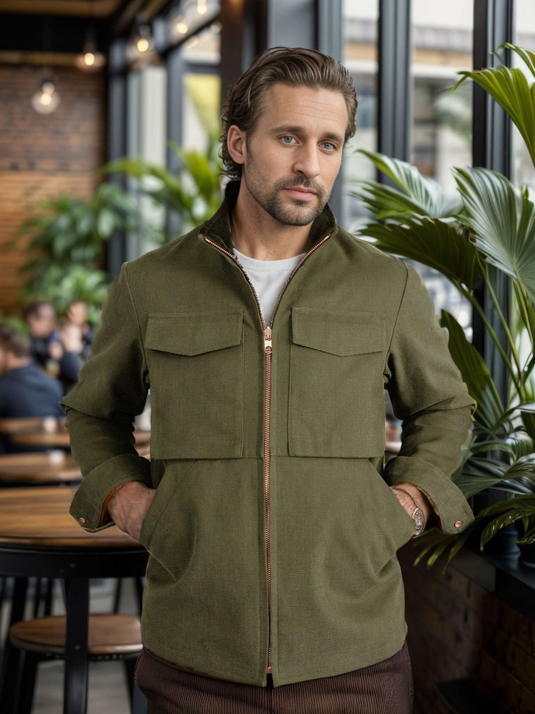 Herren Casual Utility-Jacke Drune
