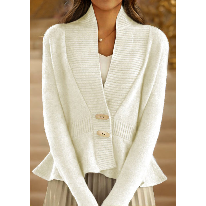 Damen Strickjacke mit asymmetrischem Schnitt und dekorativen Knöpfen Drune