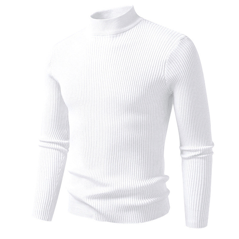 Herren eleganter Rollkragenpullover aus feinem Rippstrick Drune