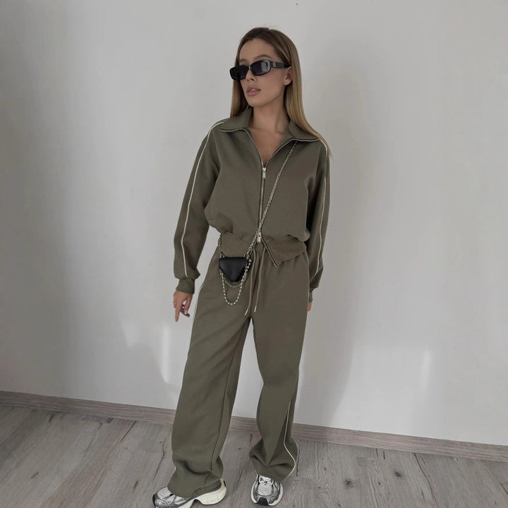 Damen Sportlicher Trend-Hoodie und Jogger Set Drune