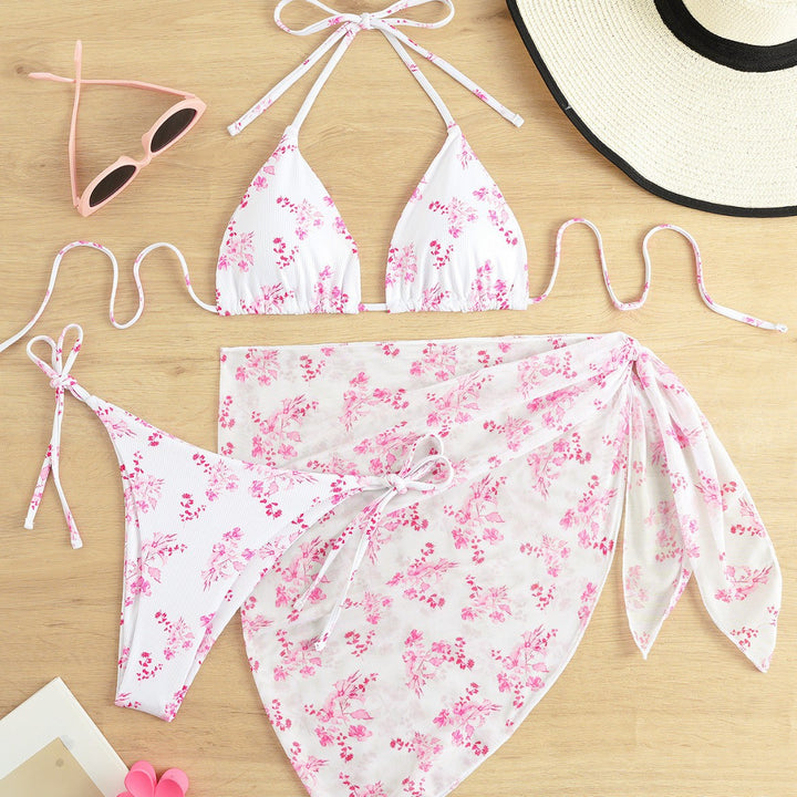 Damen Triangel-Bikini-Set mit elegantem Wickelrock Drune