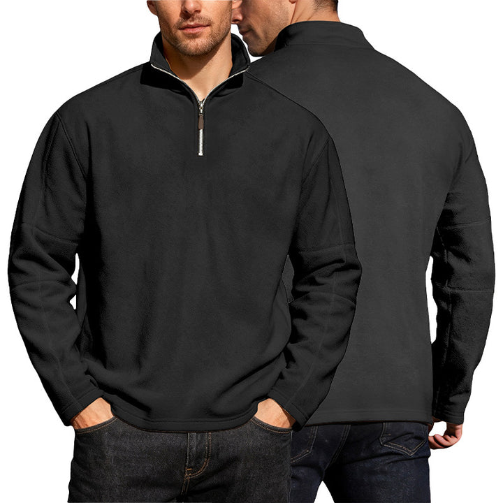Herren nan leichter Mikrofleece-Performancepullover mit kurzem Reißverschluss Raglanärmeln und formgebenden Nähten Drune