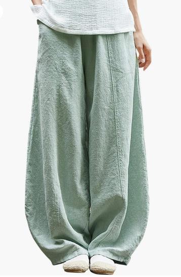 Damen Leichte und luftige Palazzo-Hose mit weitem Schnitt Drune