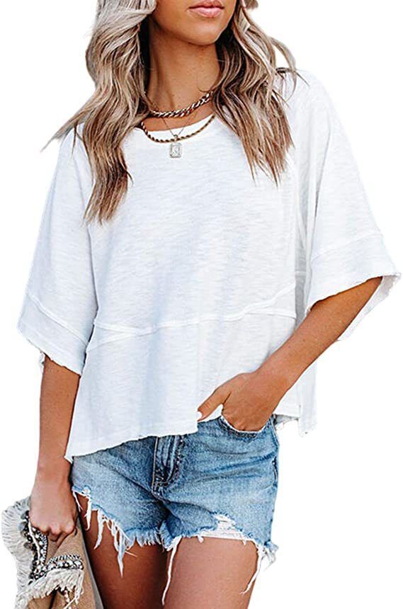 Damen Oversized Sommeroberteil mit lockerer Passform und lässigem Design Drune