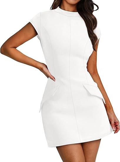 Damen Figurbetontes Kleid mit praktischen Taschen Drune