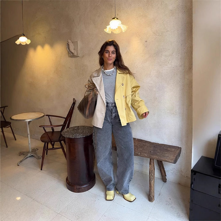 Damen modische Übergangsjacke mit relaxter Silhouette Drune