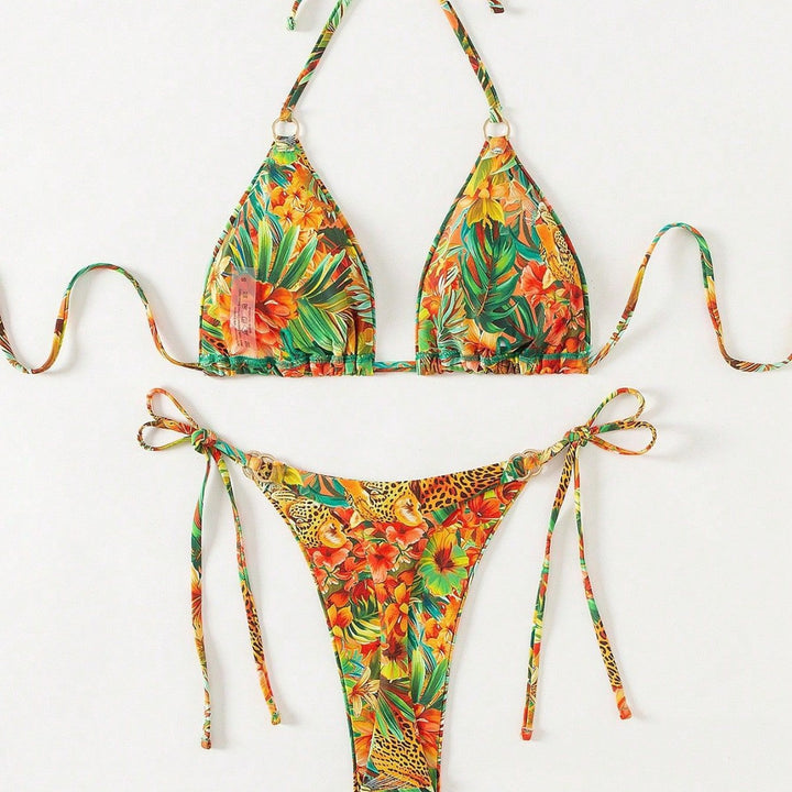 Damen Triangel-Bikini mit exotischem Dschungelmotiv Drune