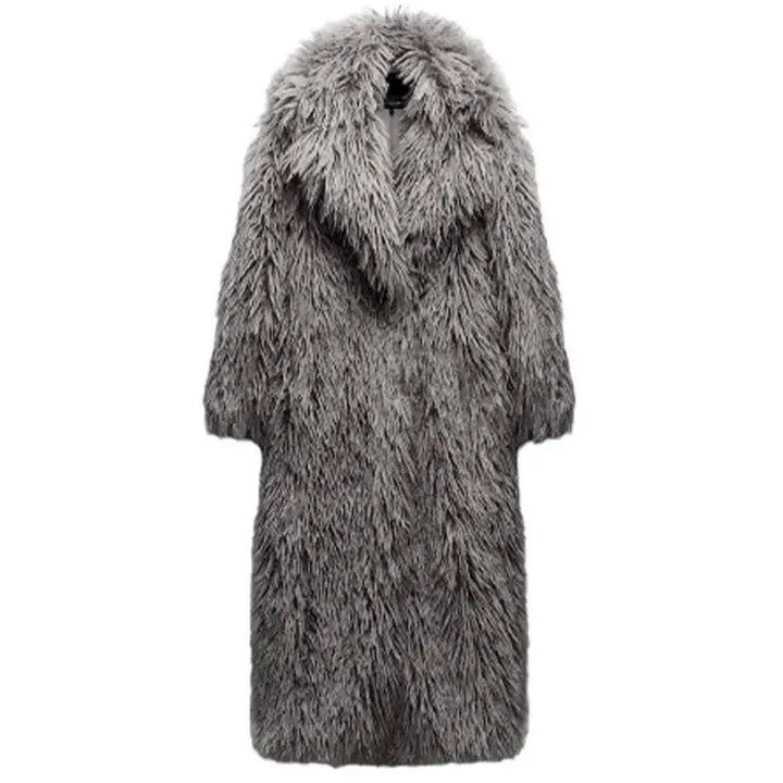 Damen Flauschiger Oversized-Mantel aus Kunstpelz Drune