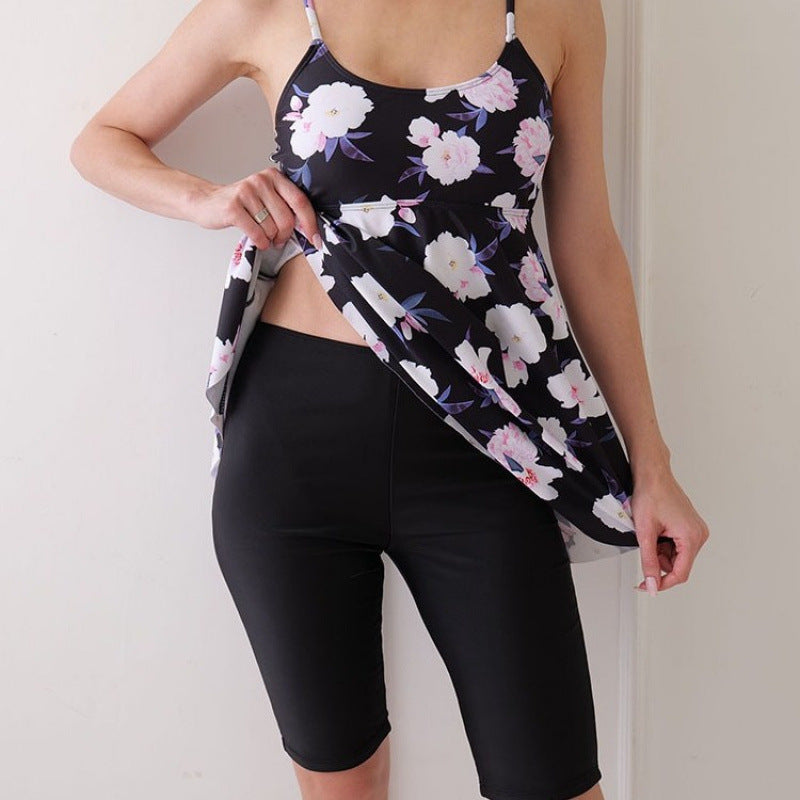 Damen Tankini-Set mit floralem Design und sportlichen Shorts Drune