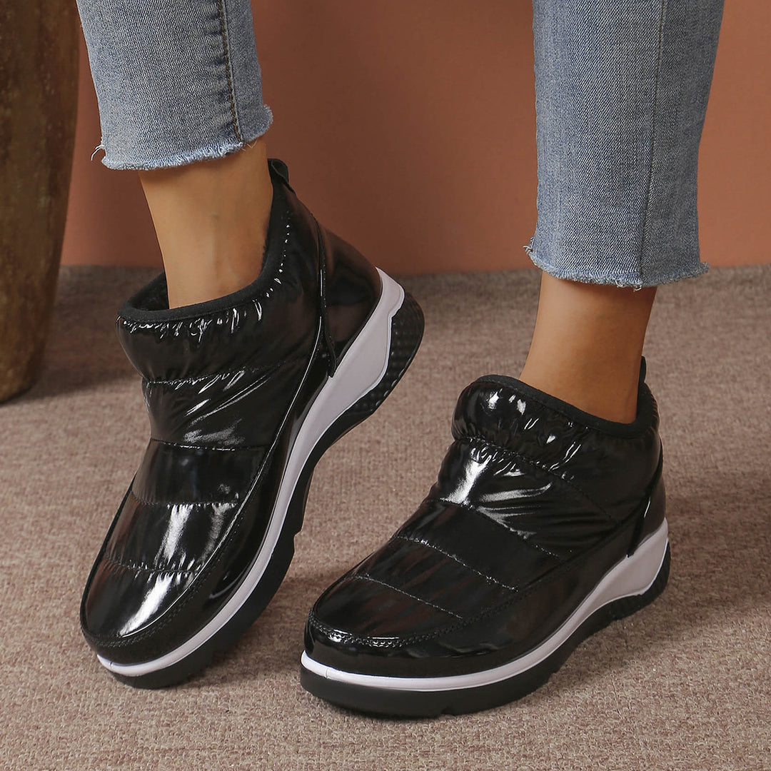 Damen nan gesteppte gefütterte Slip-On Winter-Sneaker mit elastischem Schaft und gepolstertem Komfortfußbett Drune
