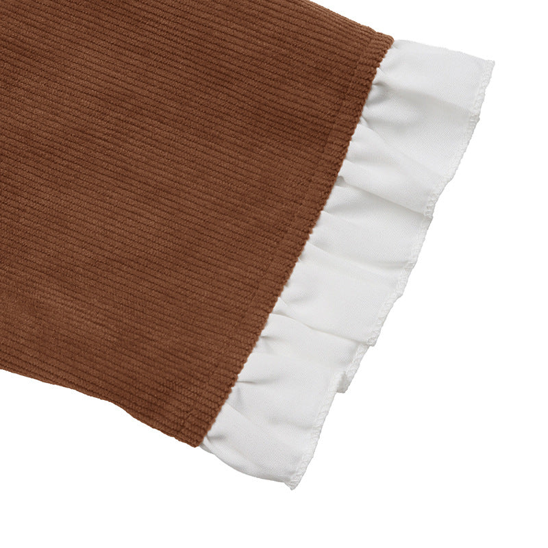 Damen Midikleid mit eleganter Knopfleiste, 4-teiligen Taschen und klassischem Kragen Drune