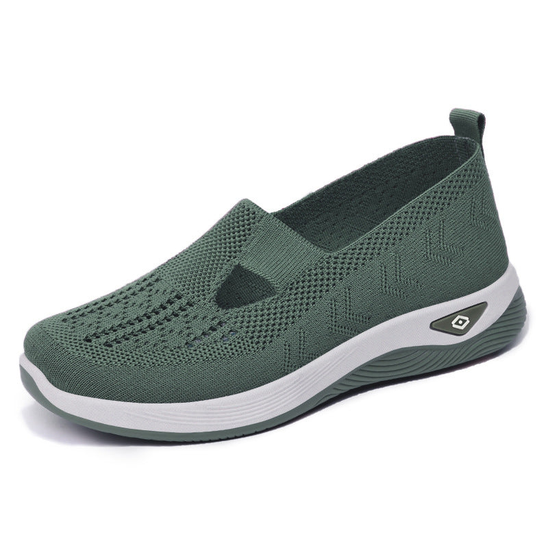 Damen nan leichte atmungsaktive Slip-On Sneaker mit elastischem Strickoberteil und orthopädischer Komfortsohle Drune