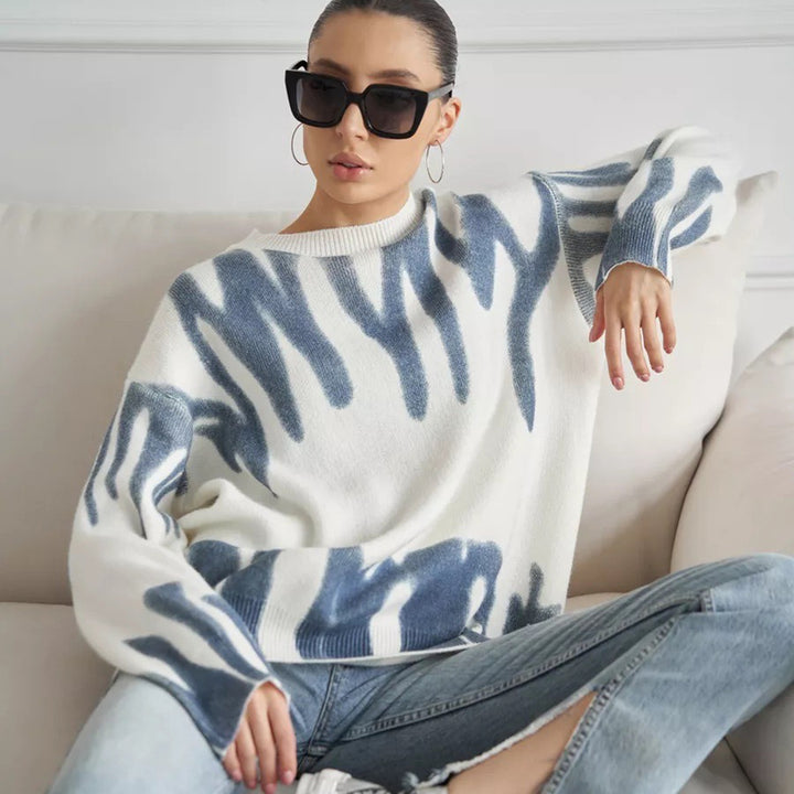 Damen trendiger Pullover mit modernem Farbverlauf und lässigem Schnitt Drune