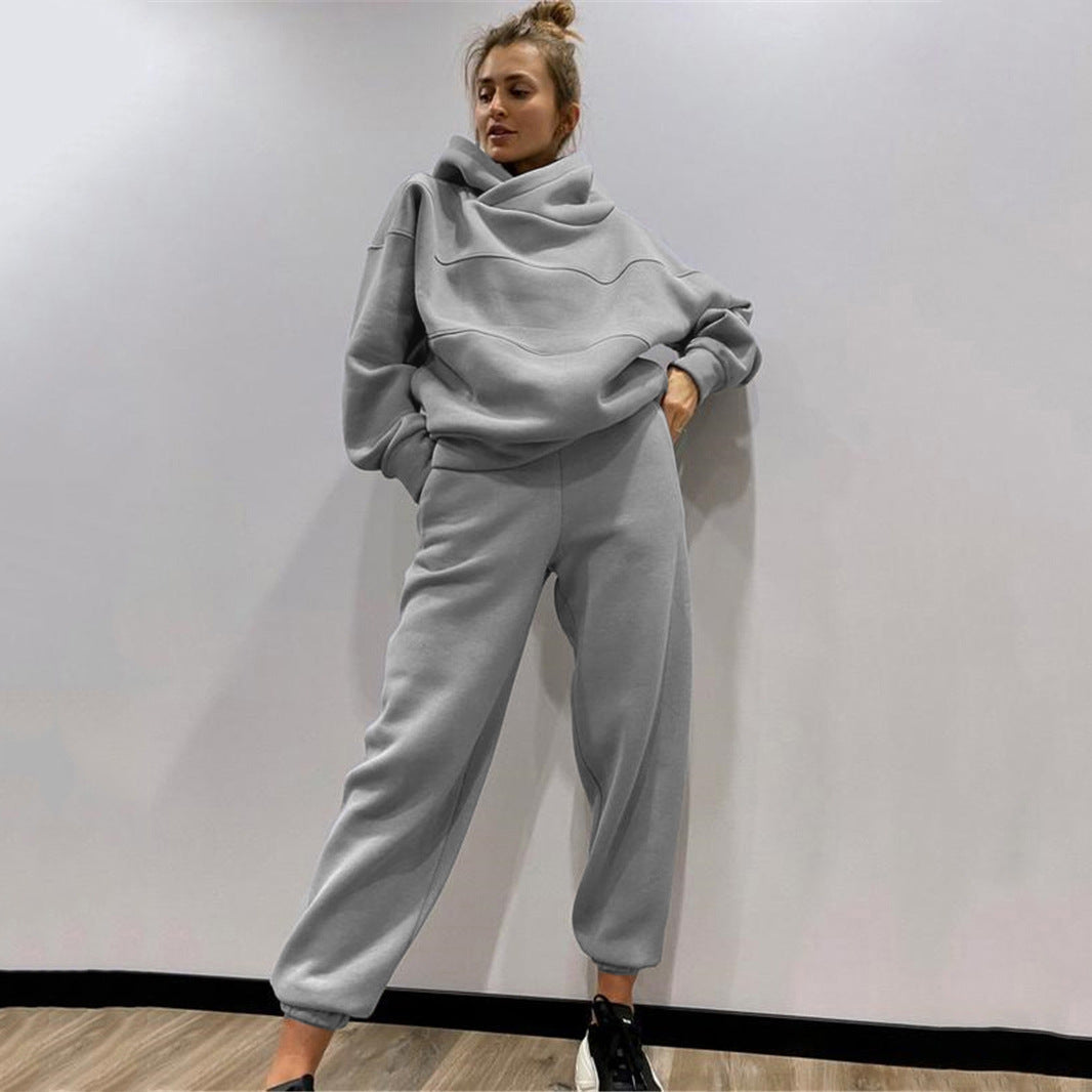 Damen lässiges Sweatpants-Set mit oversized Kapuzenpullover Drune