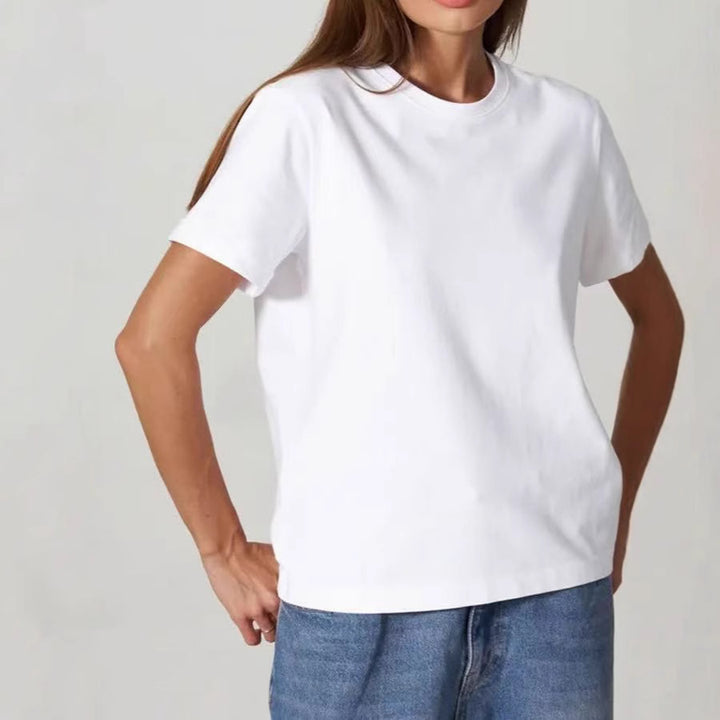 Damen Basic T-Shirt mit hochwertiger Baumwollqualität und lässigem Schnitt Drune