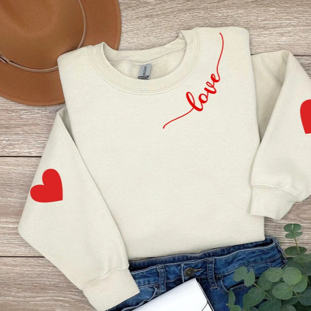 Damen Sweatshirt mit Herzen-Design und lässigem Schnitt Drune