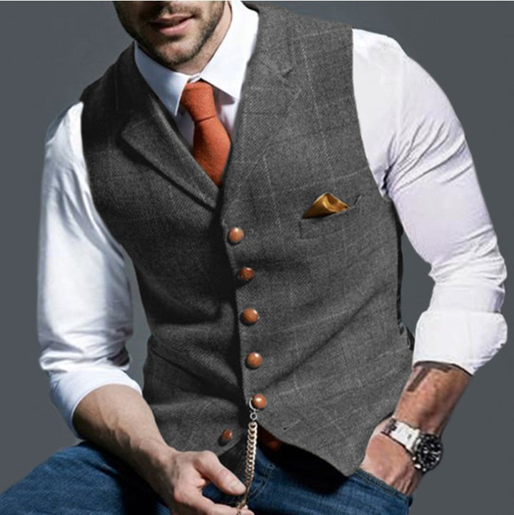 Herren stilvolle elegante Weste mit feinem Stoff Drune