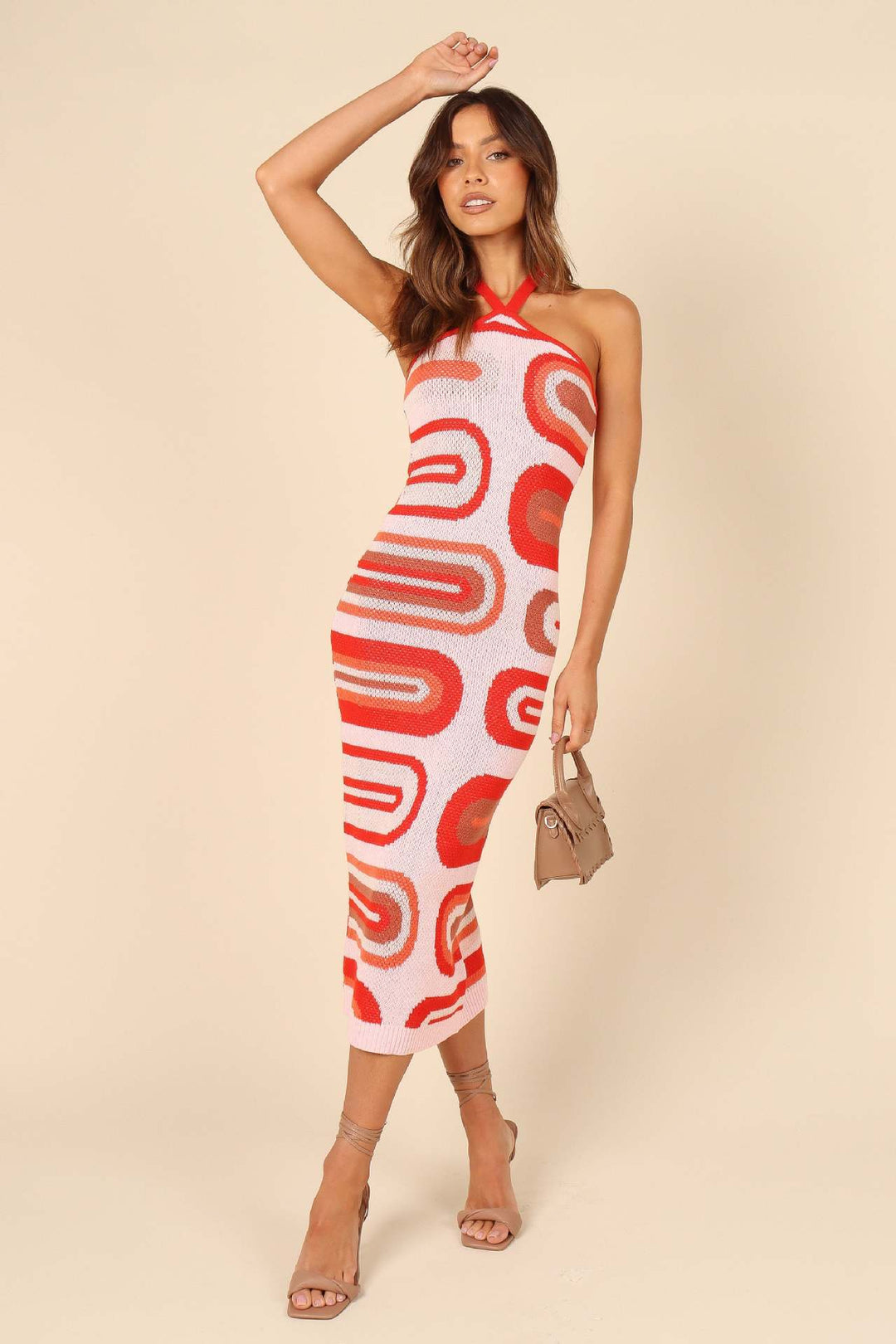 Damen Maxikleid mit lässigem Schnitt und kreativem Muster Drune