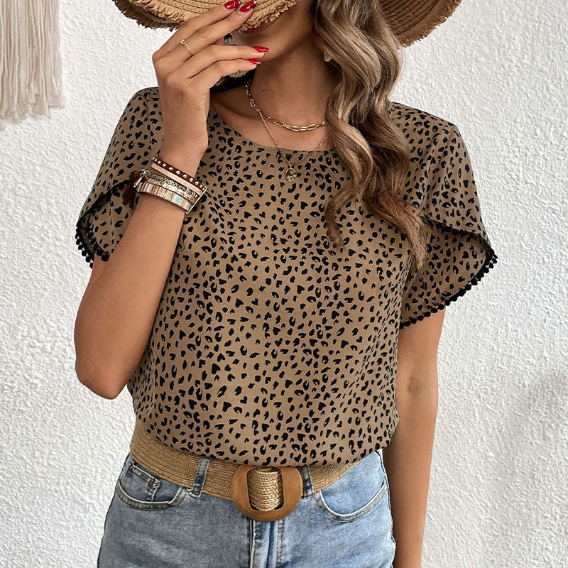 Damen T-Shirt mit Animal-Print und fließendem Schnitt Drune