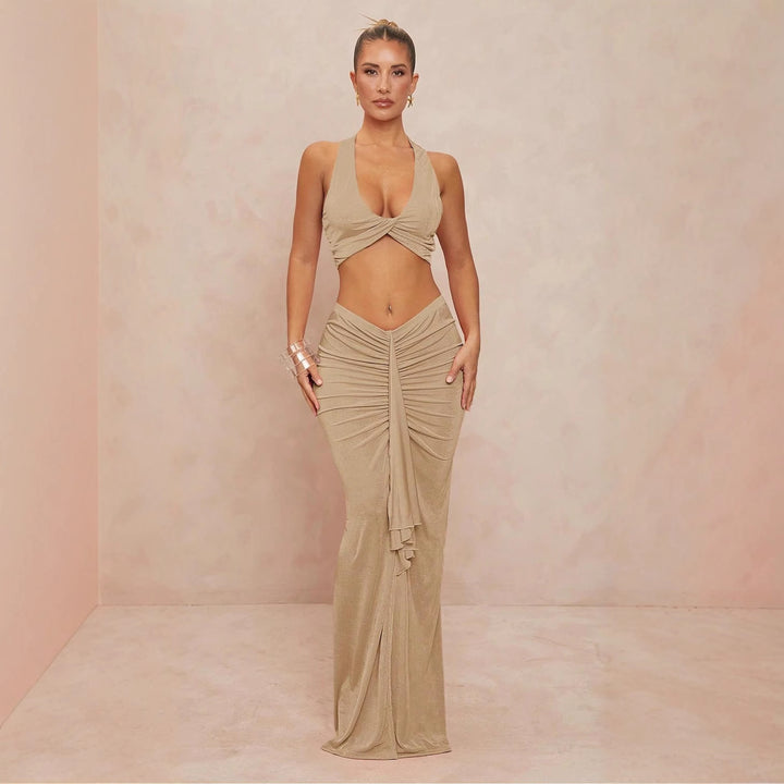 Damen elegantes Bodysuit mit Kreuz-Trageoption und seitlichem Schnitt Drune