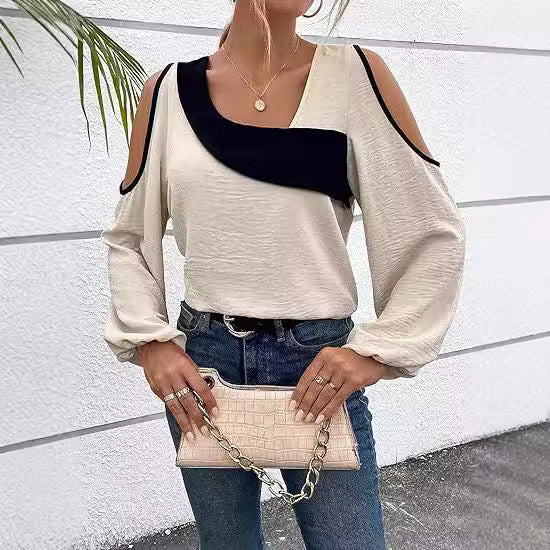 Damen Designer-Top mit Cut-Out-Ärmeln Drune