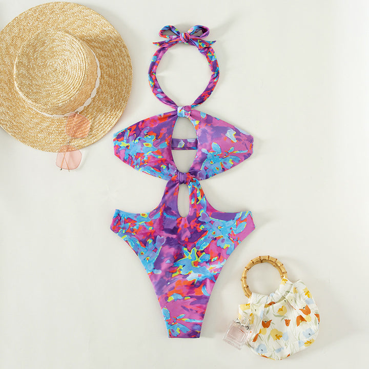 Damen Cut-Out Badeanzug mit trendigem Wickeldesign Drune