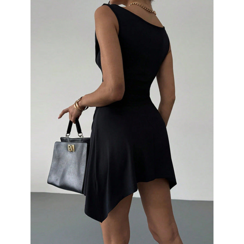 Damen Elegantes Wickelkleid mit fließendem Schnitt und tiefem Ausschnitt Drune