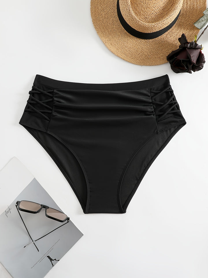 Damen High-Waist Bikinihose mit stilvollen Rüschendetails Drune