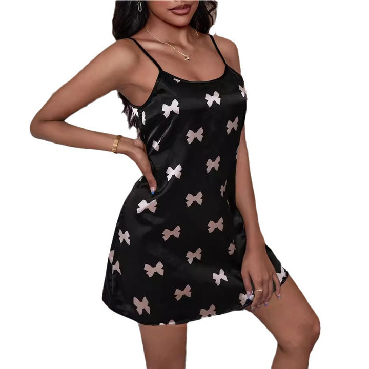 Damen Schlafkleid mit zarten Trägern und modischem Motiv Drune