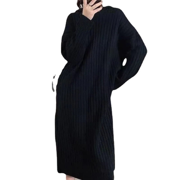 Damen Strickpullover mit Kapuze und Rippstruktur Drune