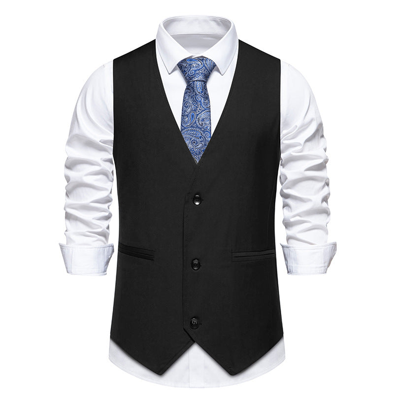 Herren elegante Anzugweste mit modernem Schnitt und praktischen Taschen Drune
