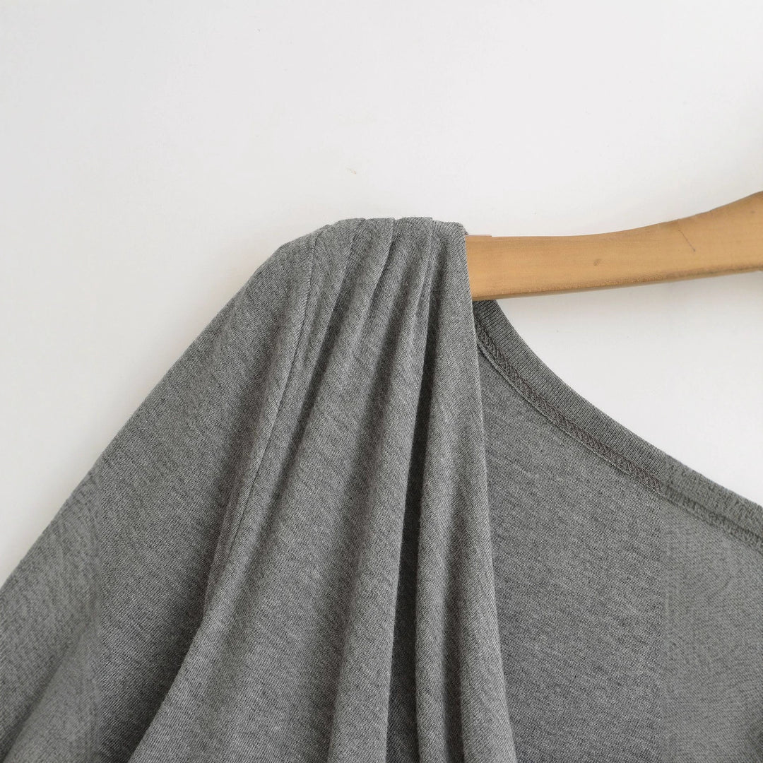 Damen Langarmshirt mit elegantem Drapierungsdesign Drune