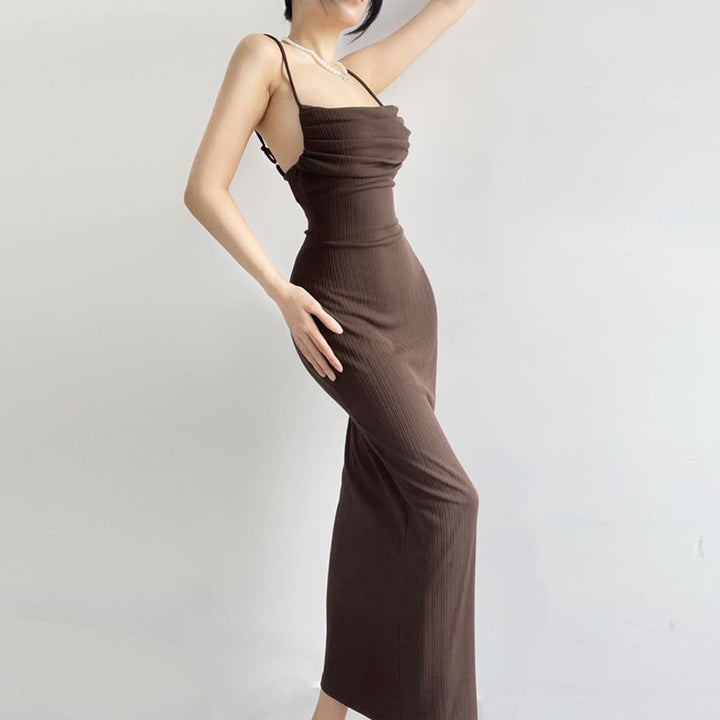 Damen Figurschmeichelndes Midi-Kleid mit dezentem Raffungseffekt Drune