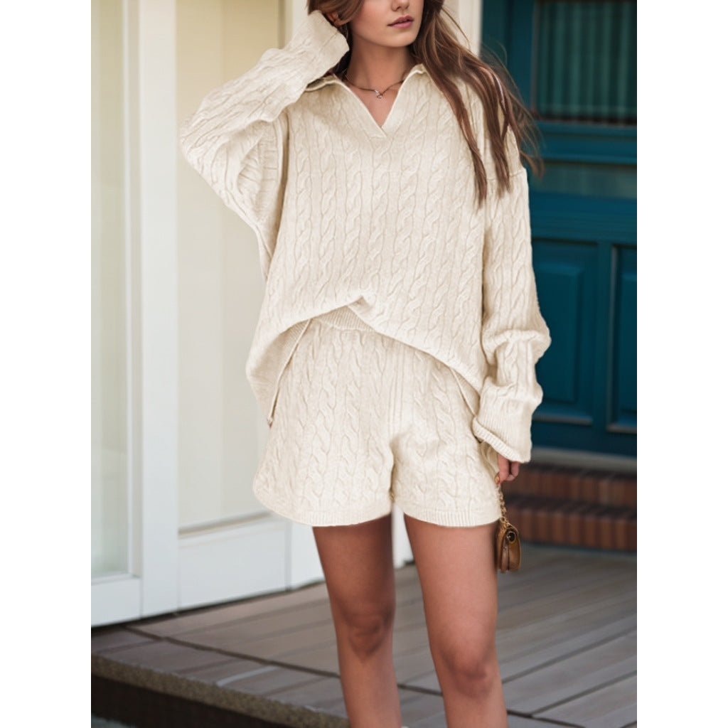 Damen bequeme Strickoberteil mit lässigem Schnitt und hochwertigen Details Drune