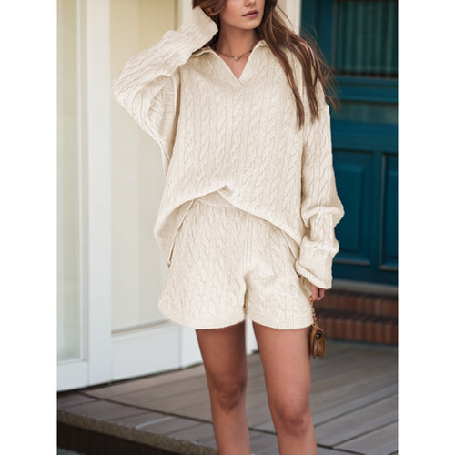 Damen bequeme Strickoberteil mit lässigem Schnitt und hochwertigen Details Drune